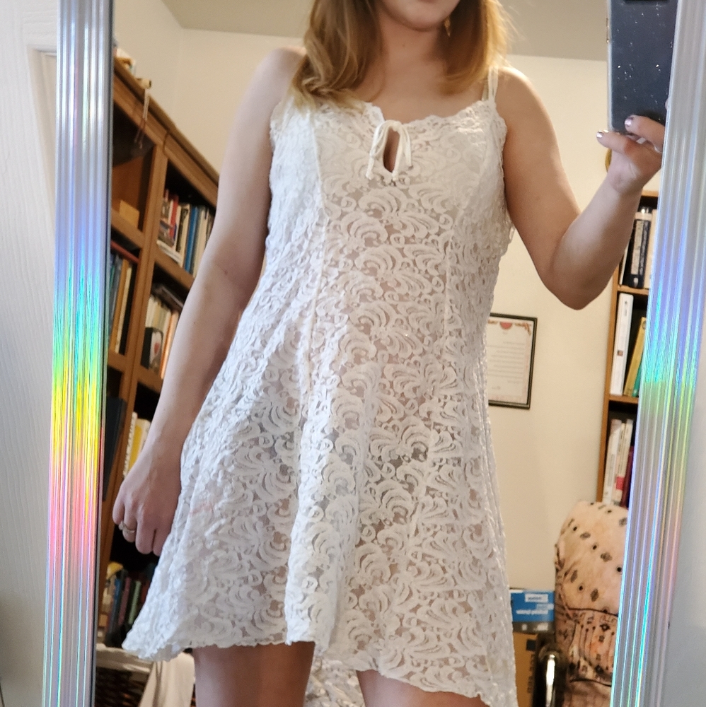 A beautiful whit lacy babydoll lingerie